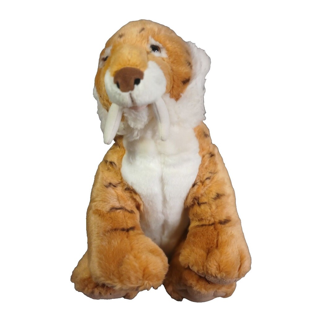 Build A Bear BAB Saber Tooth Tiger 16" Plush Stuffed Animal Fangs Toy 2014
